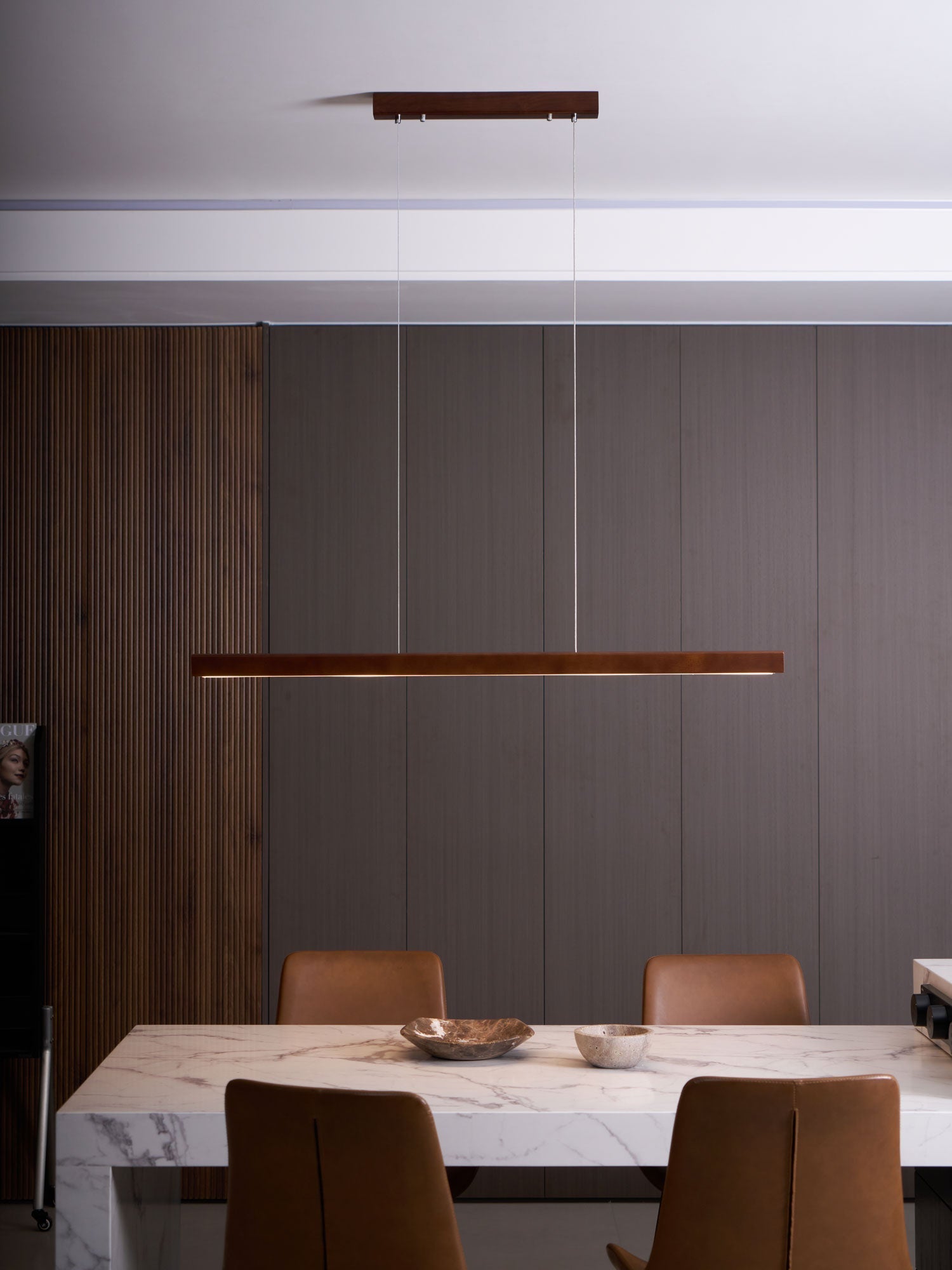 Linear Wooden Pendant Light - Blowlighting
