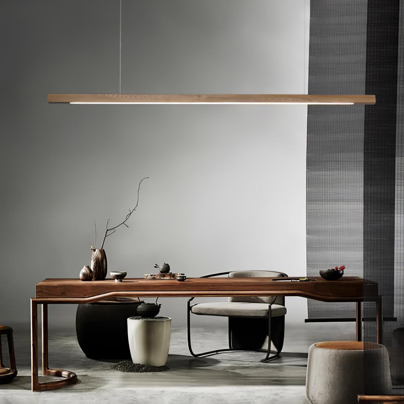 Muto Lampada a Sospensione Lineare a Forma di Bastone Design in Legno
