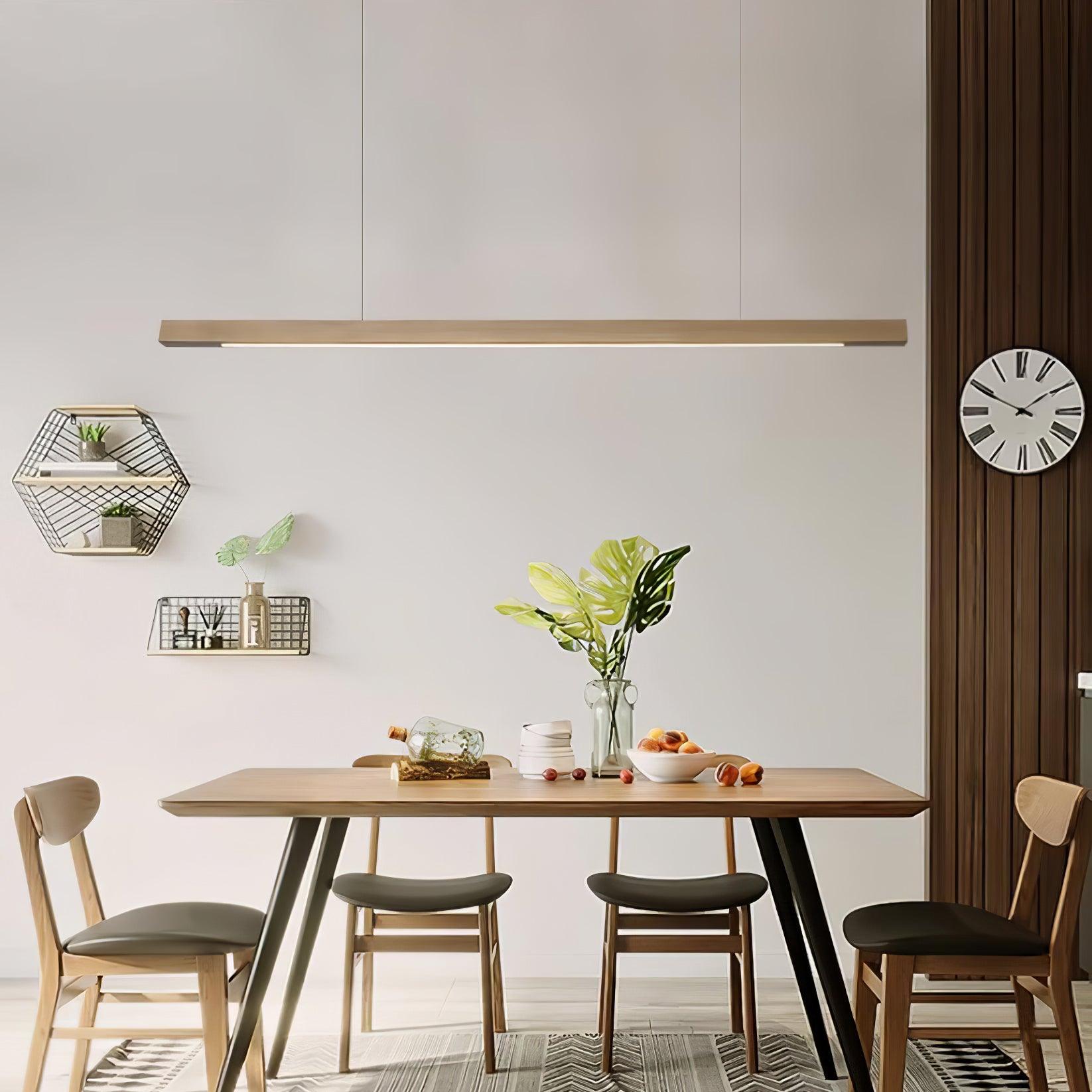 Muto Lampada a Sospensione Lineare a Forma di Bastone Design in Legno