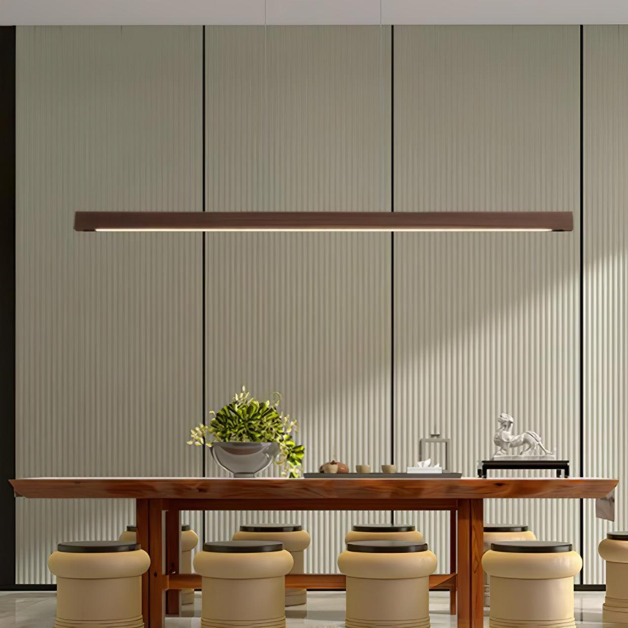 Muto Lampada a Sospensione Lineare a Forma di Bastone Design in Legno