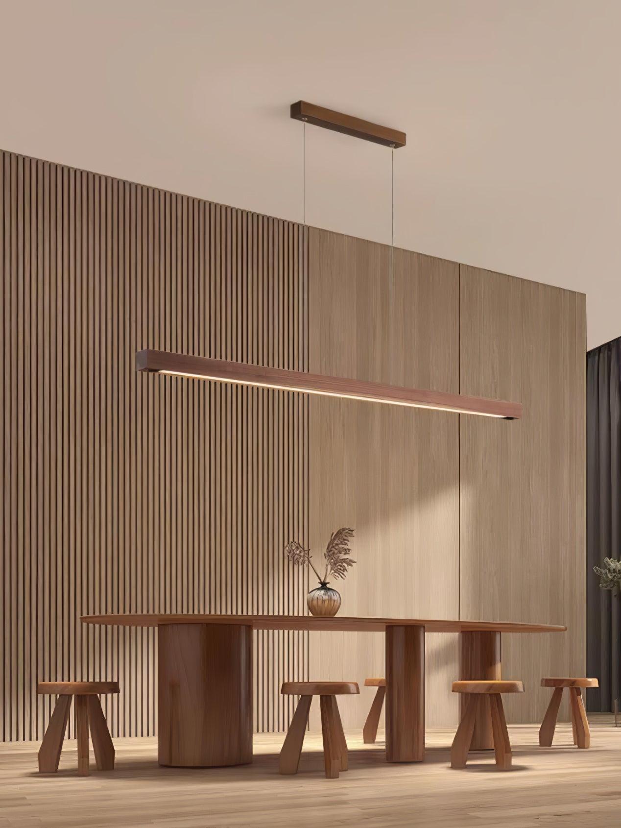 Linear Wooden Pendant Light - Blowlighting