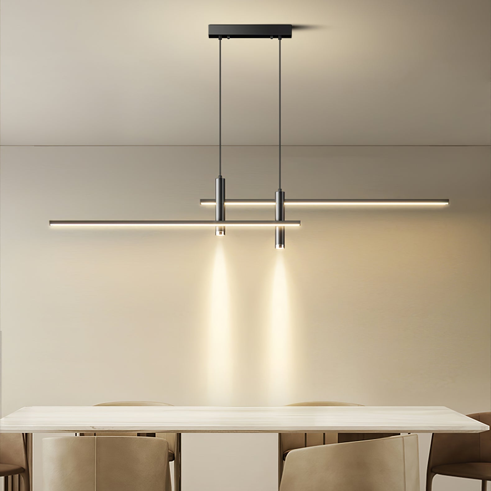 Arisha Lampada a Sospensione Lineare Moderna per Sala da Pranzo