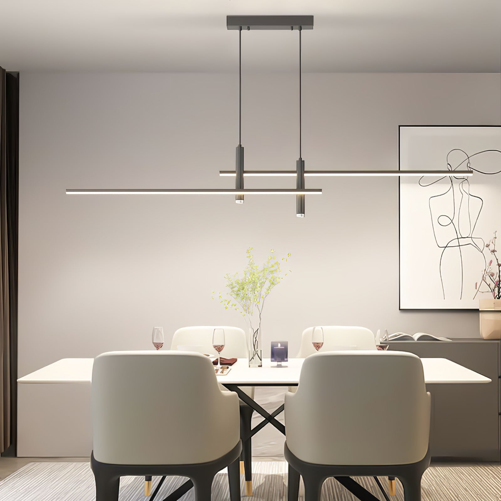Arisha Lampada a Sospensione Lineare Moderna per Sala da Pranzo