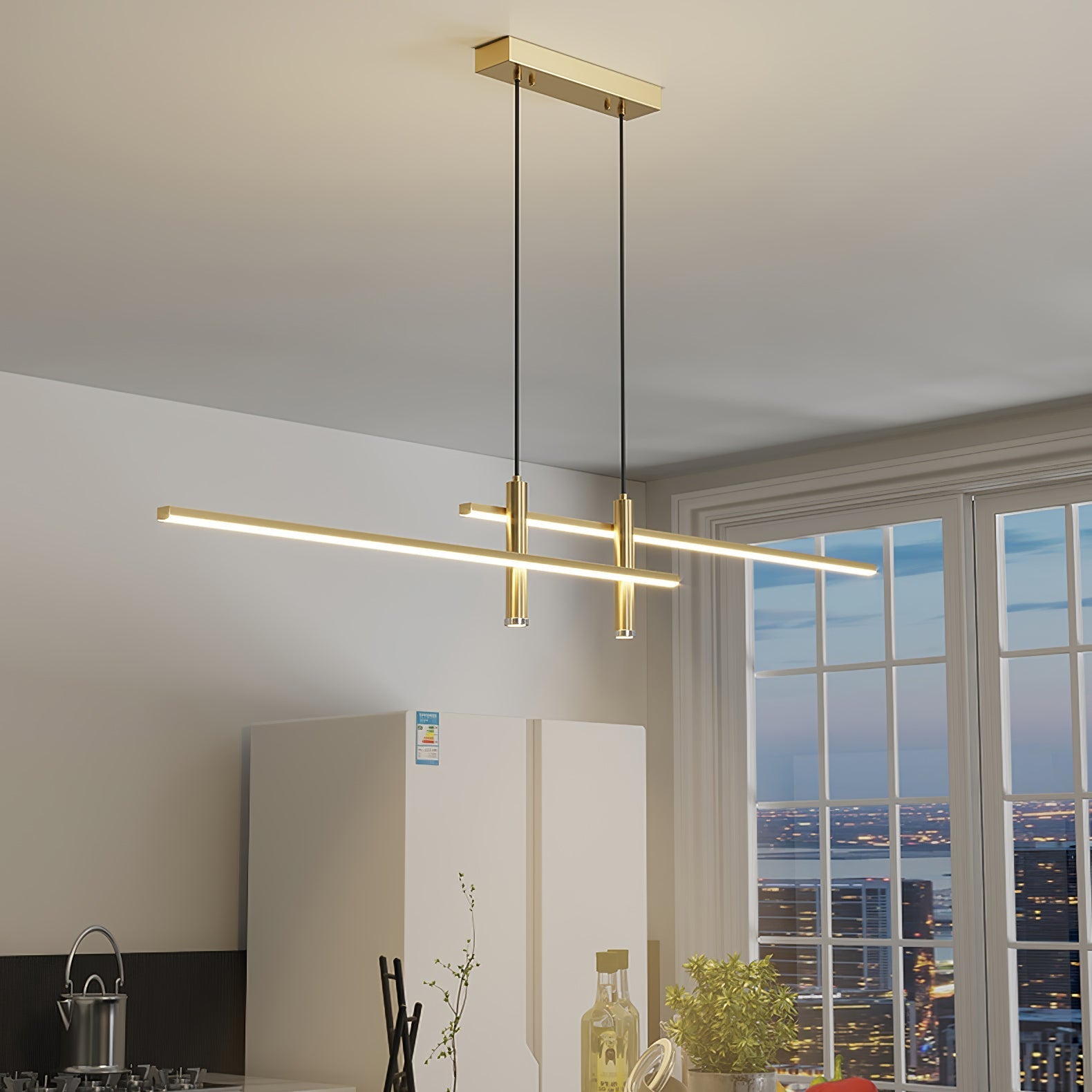 Arisha Lampada a Sospensione Lineare Moderna per Sala da Pranzo
