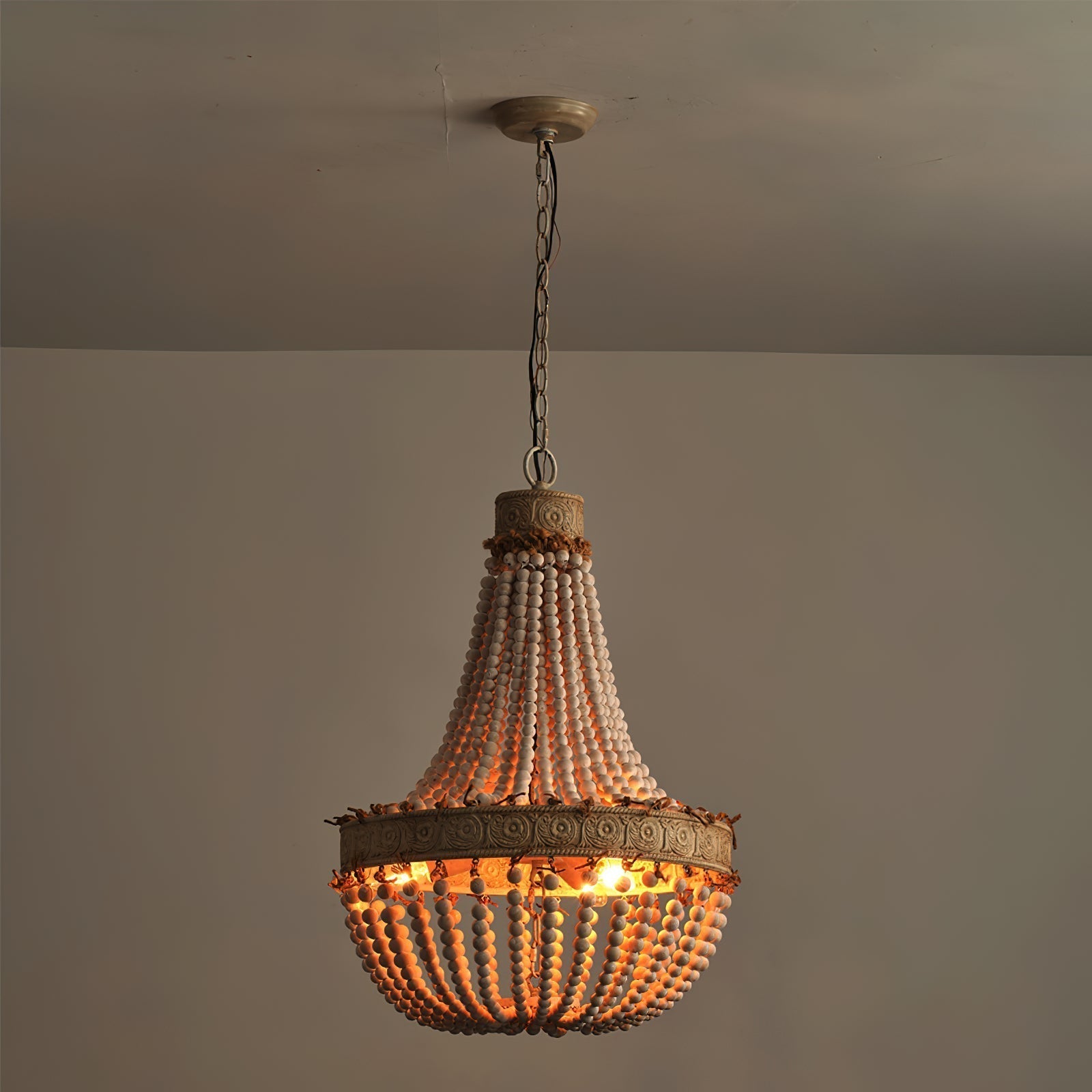 Ulvararis Postmodern Luxury Beaded Wooden Metal Chandelier - Lamp Copper