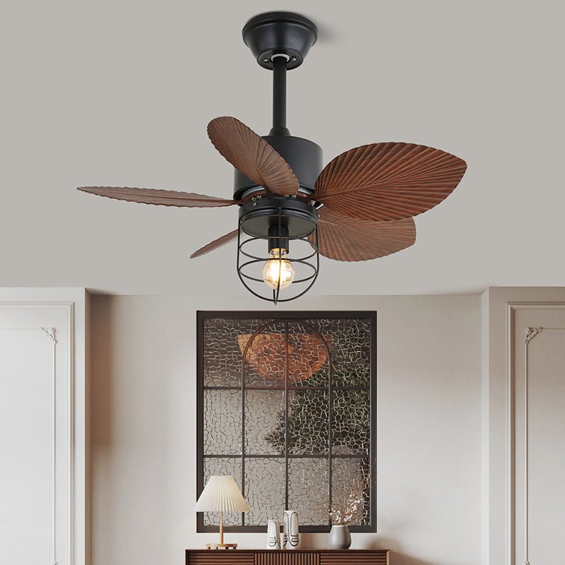 Ventilatore da soffitto Daxon con luce in un ambiente soggiorno moderno industriale
