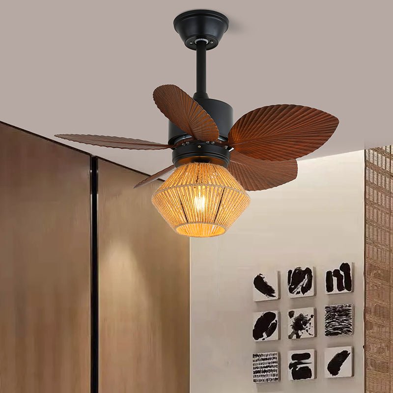 Vista laterale del ventilatore da soffitto industriale Daxon con luce, Modello A