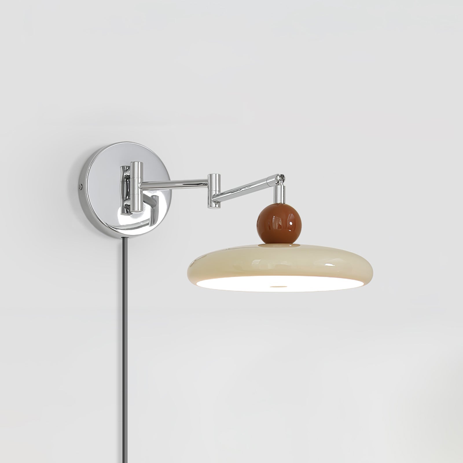 Aria Lampada da Parete con Spina Verde/Beige