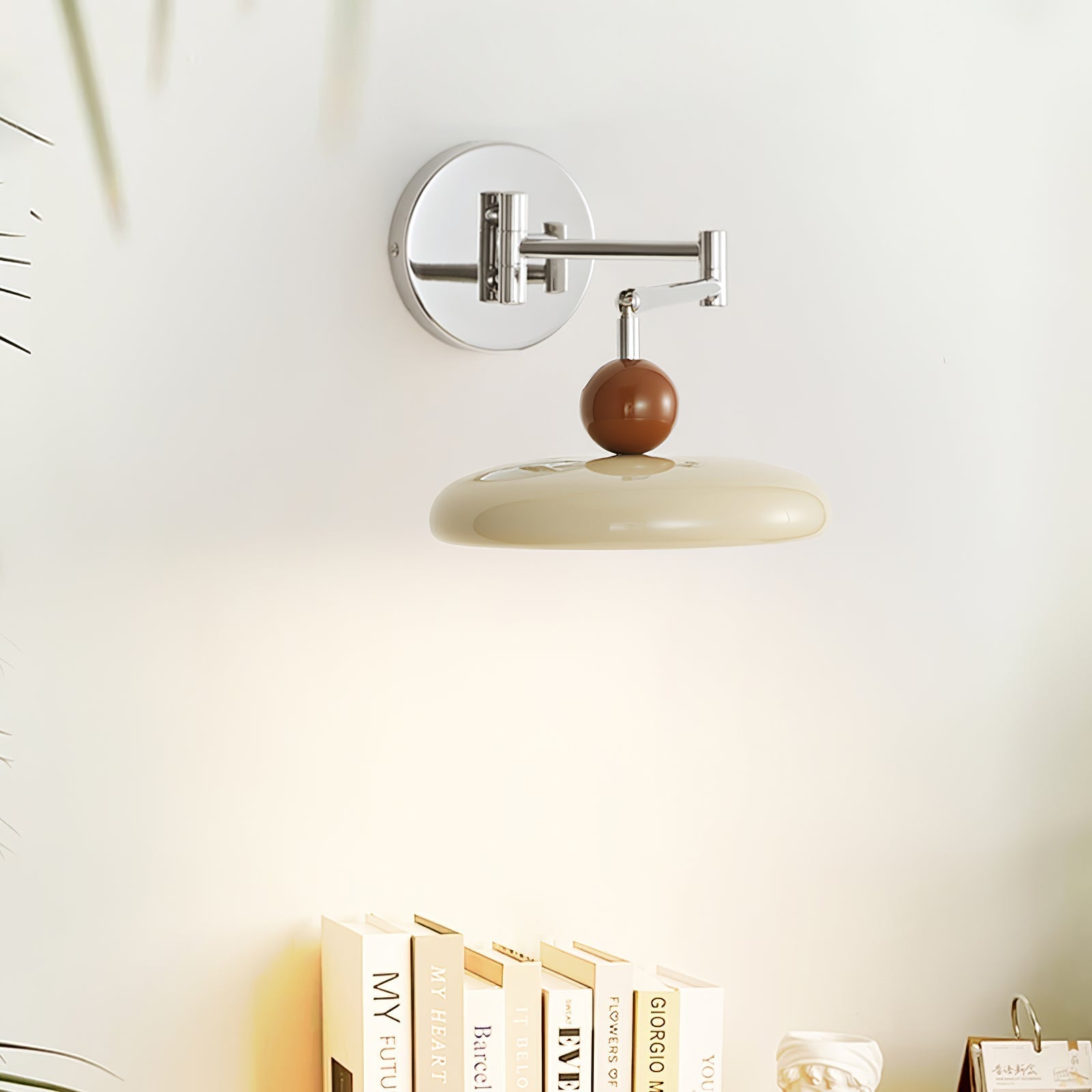 Aria Lampada da Parete con Spina Verde/Beige