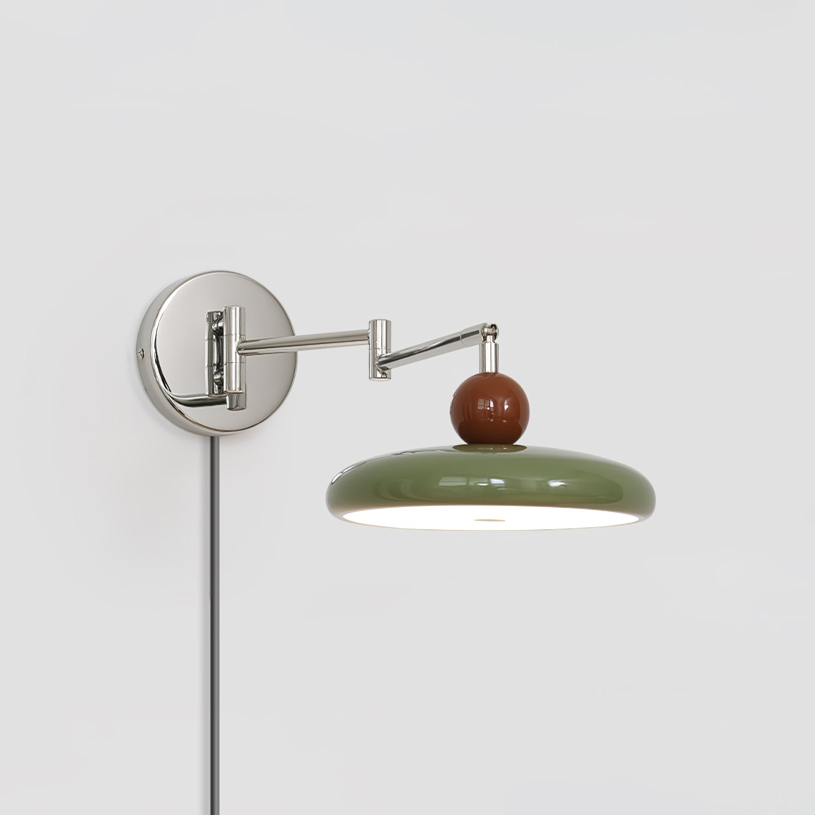 Aria Lampada da Parete con Spina Verde/Beige