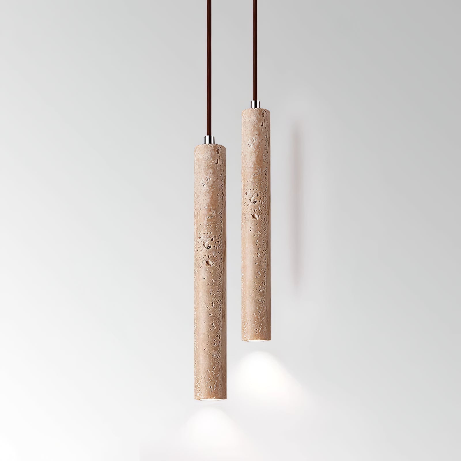 Olvynarae Cylindrical Travertine Pendant Light - Neutralighting