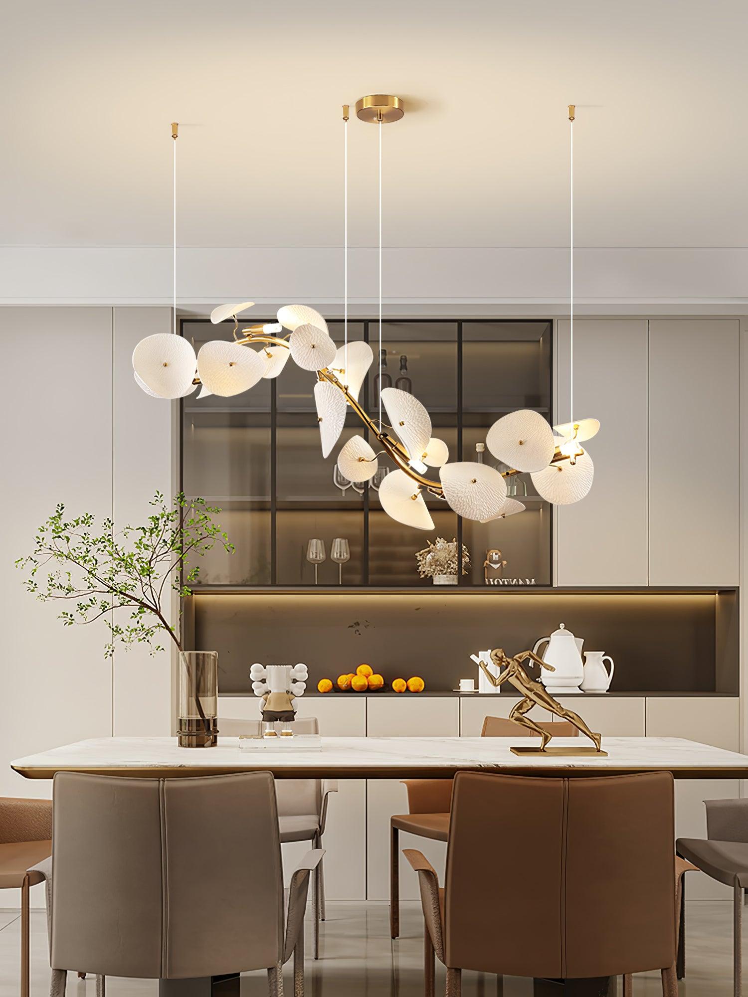 Virinira Modern Elegance Petal Metal Ceramic Chandelier - Blowlighting
