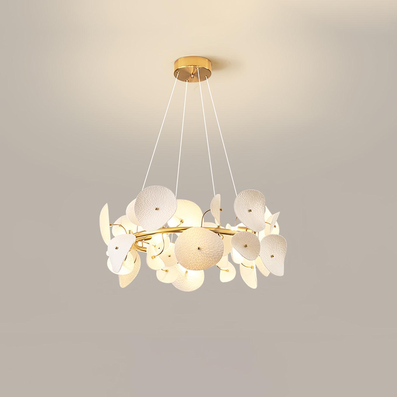 Virinira Modern Elegance Petal Metal Ceramic Chandelier - Blowlighting
