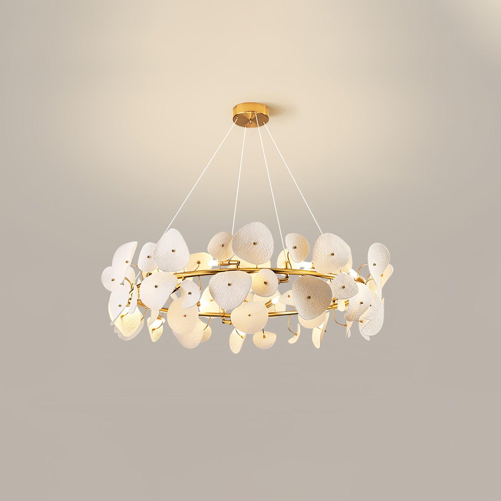 Virinira Modern Elegance Petal Metal Ceramic Chandelier - Blowlighting