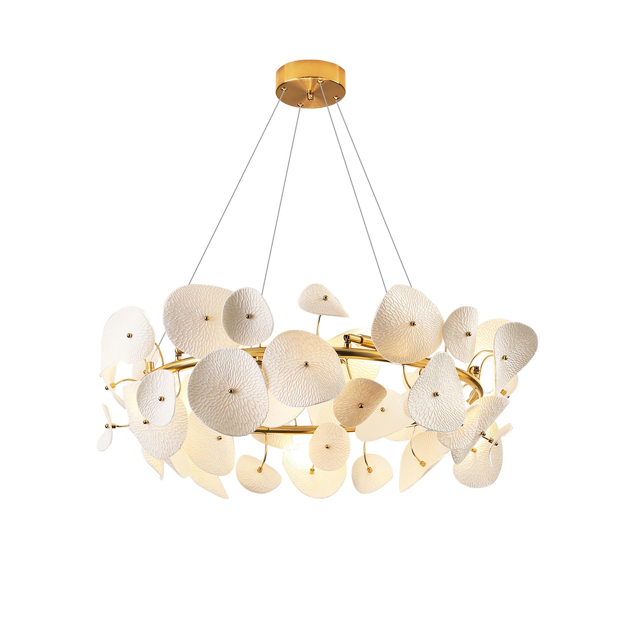 Virinira Modern Elegance Petal Metal Ceramic Chandelier - Blowlighting