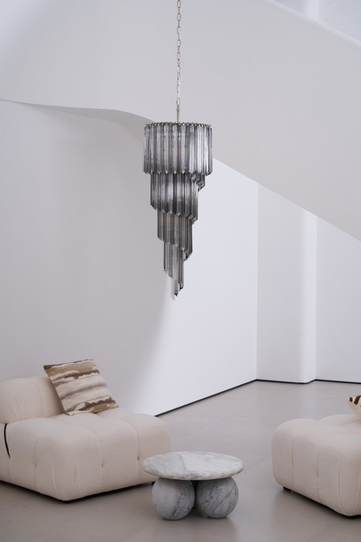 Aurora Chandelier Smoked Glass Spiral - Neutralighting