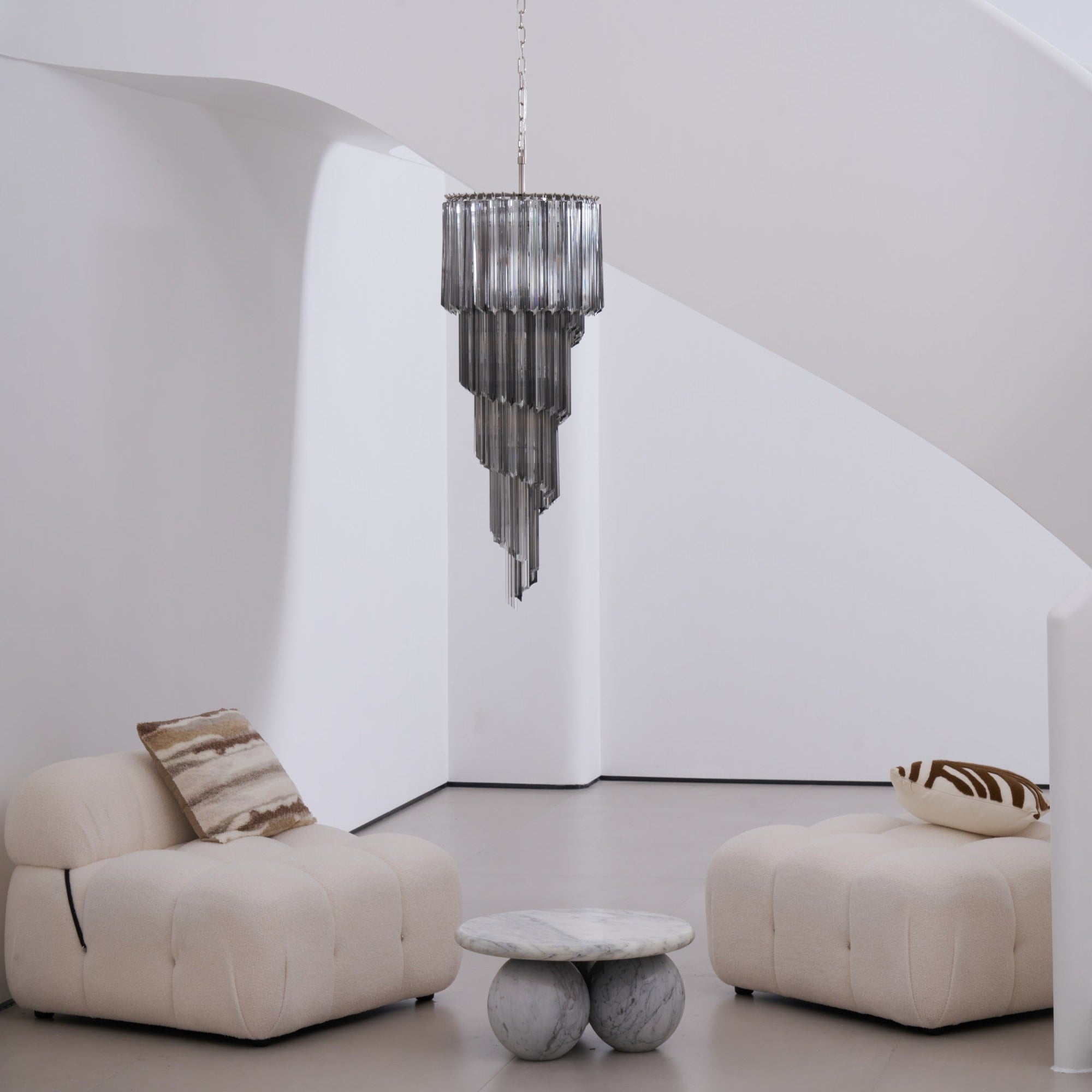 Aurora Chandelier Smoked Glass Spiral - Neutralighting