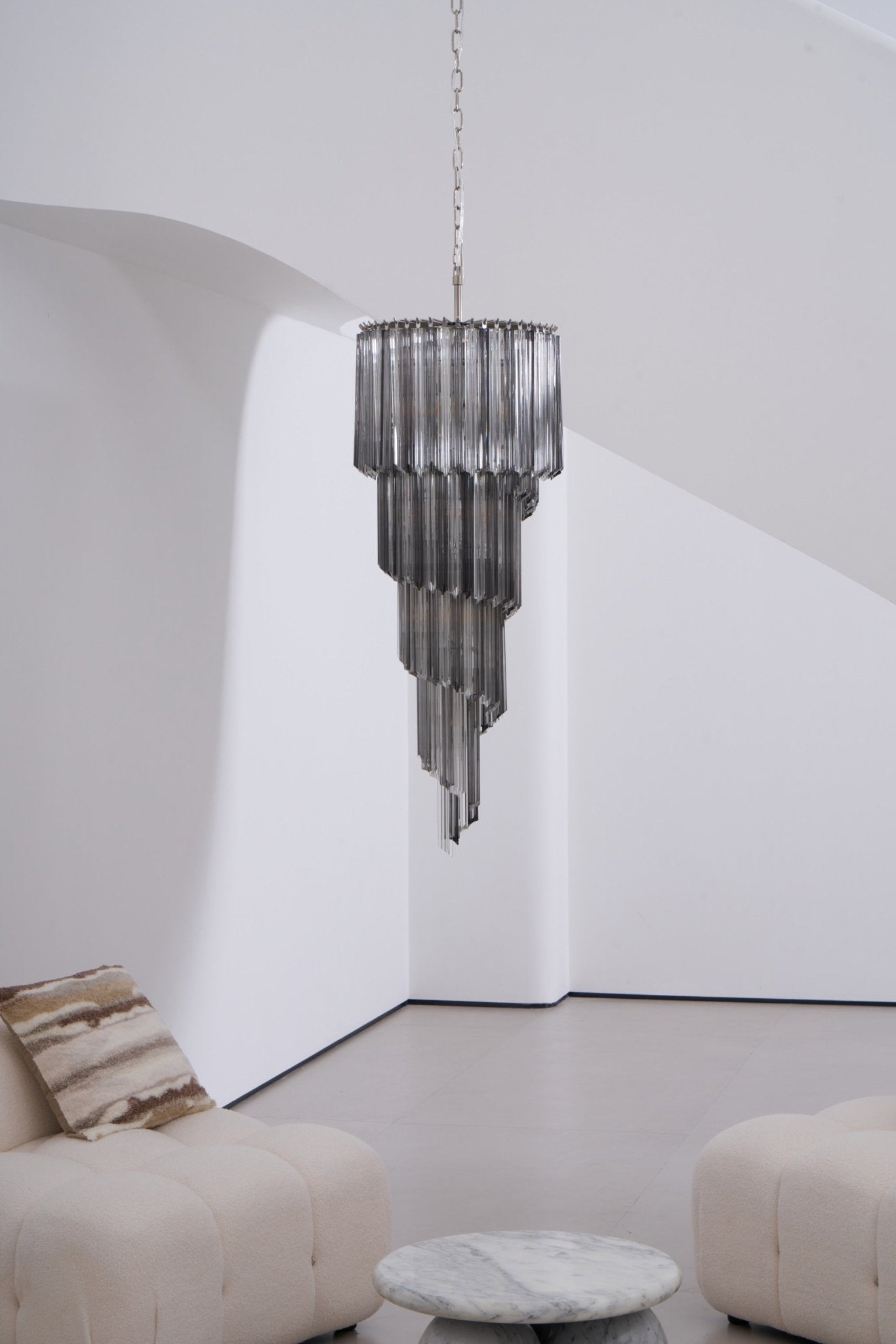 Aurora Chandelier Smoked Glass Spiral - Neutralighting