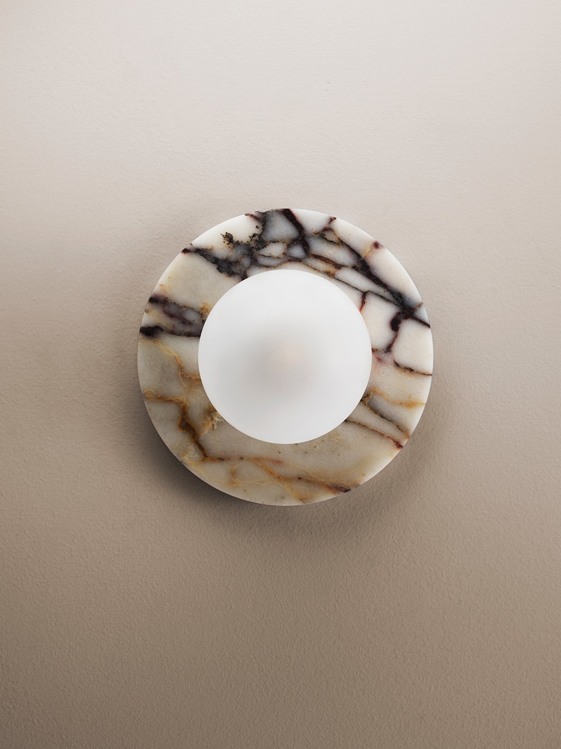 Arthaen Modern Minimalist Marble Travertine Flushmount Sconce Wall Lamp - Lamp Copper