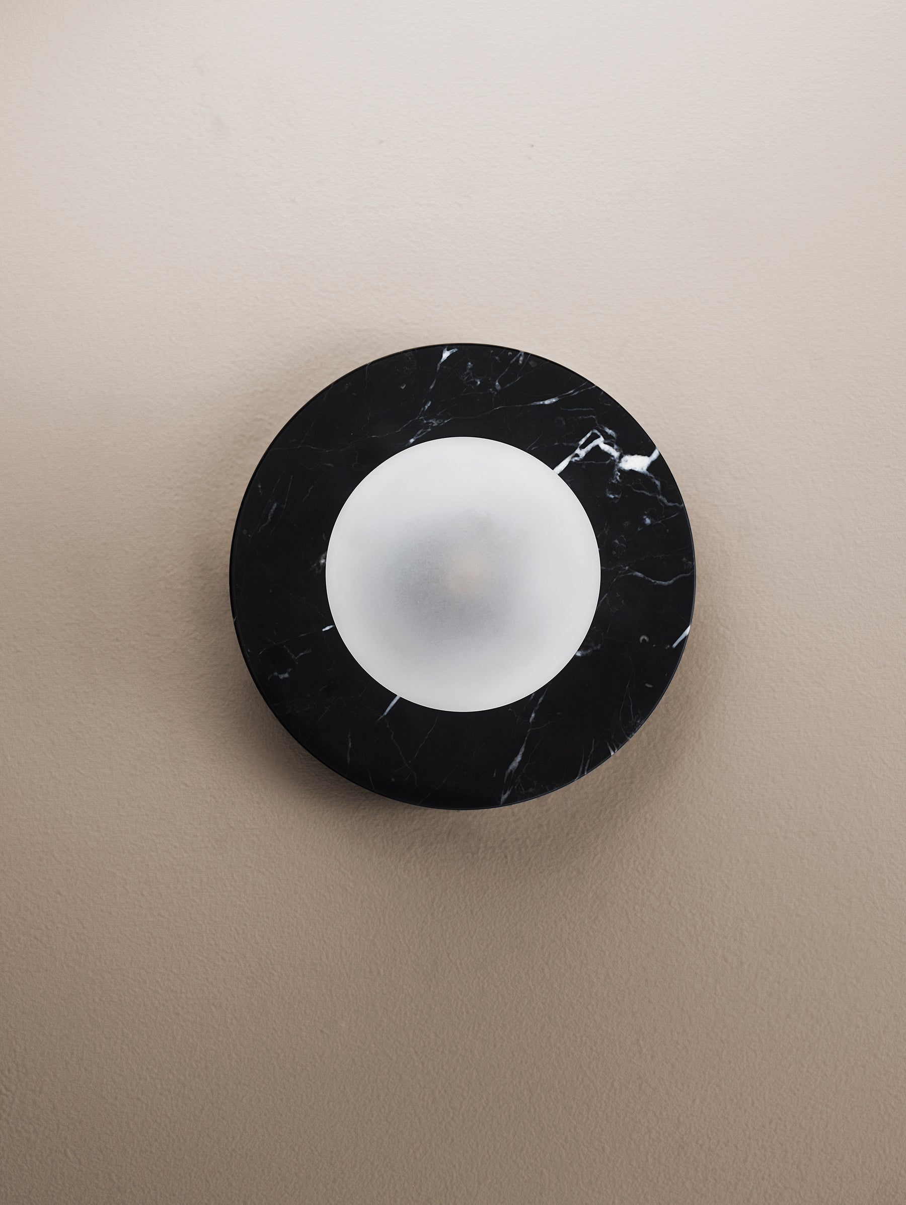 Arthaen Modern Minimalist Marble Travertine Flushmount Sconce Wall Lamp - Lamp Copper