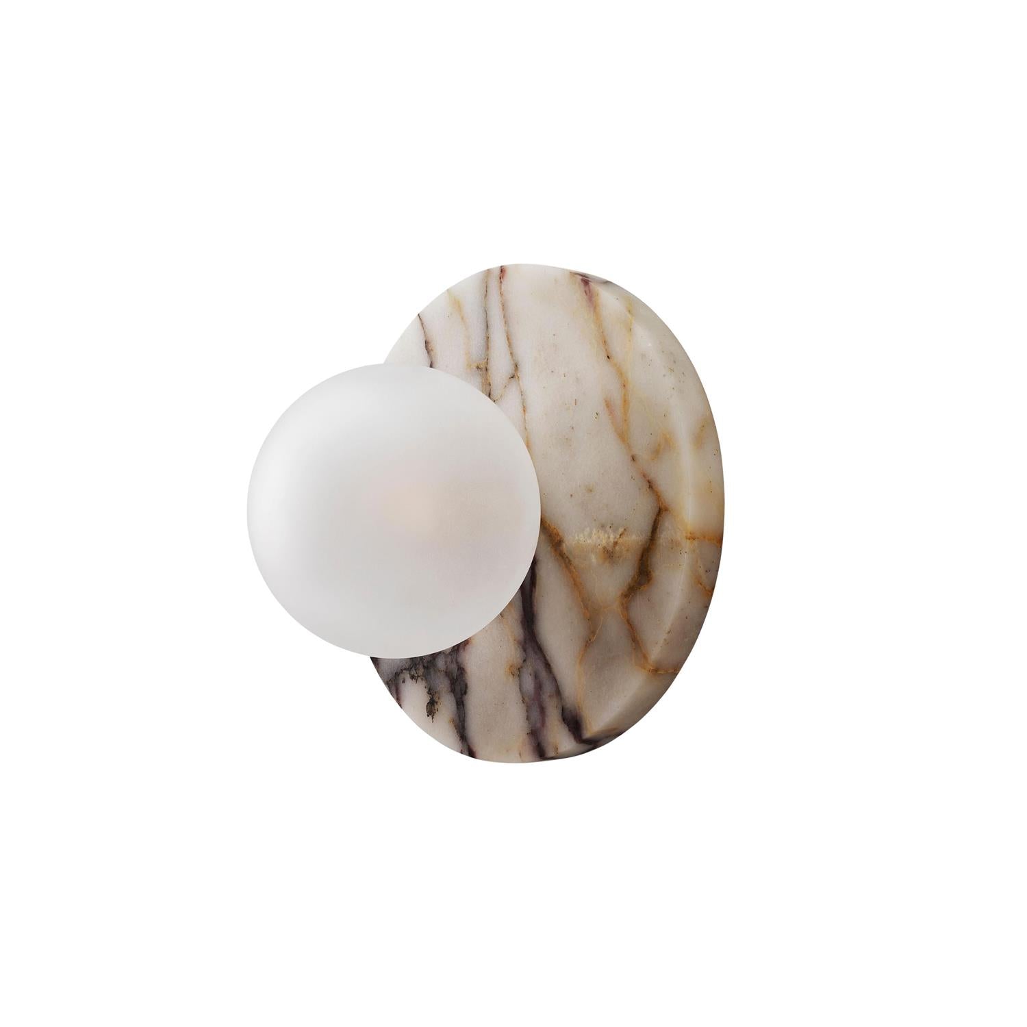 Arthaen Modern Minimalist Marble Travertine Flushmount Sconce Wall Lamp - Lamp Copper