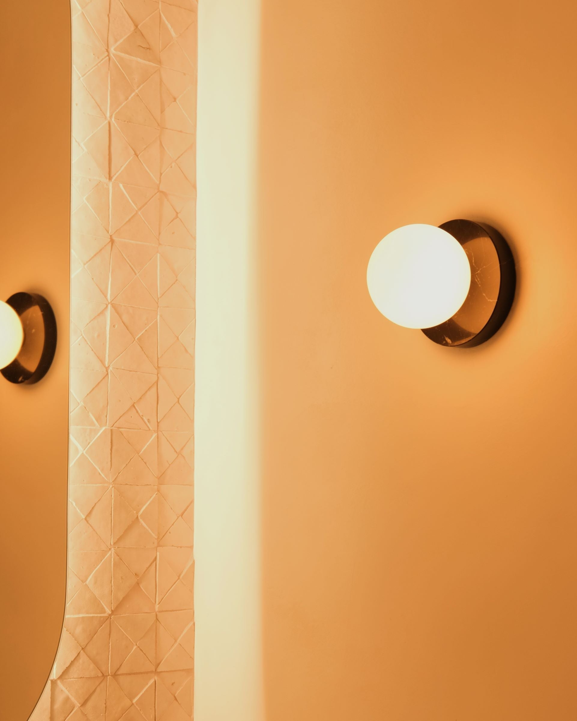 Arthaen Modern Minimalist Marble Travertine Flushmount Sconce Wall Lamp - Lamp Copper