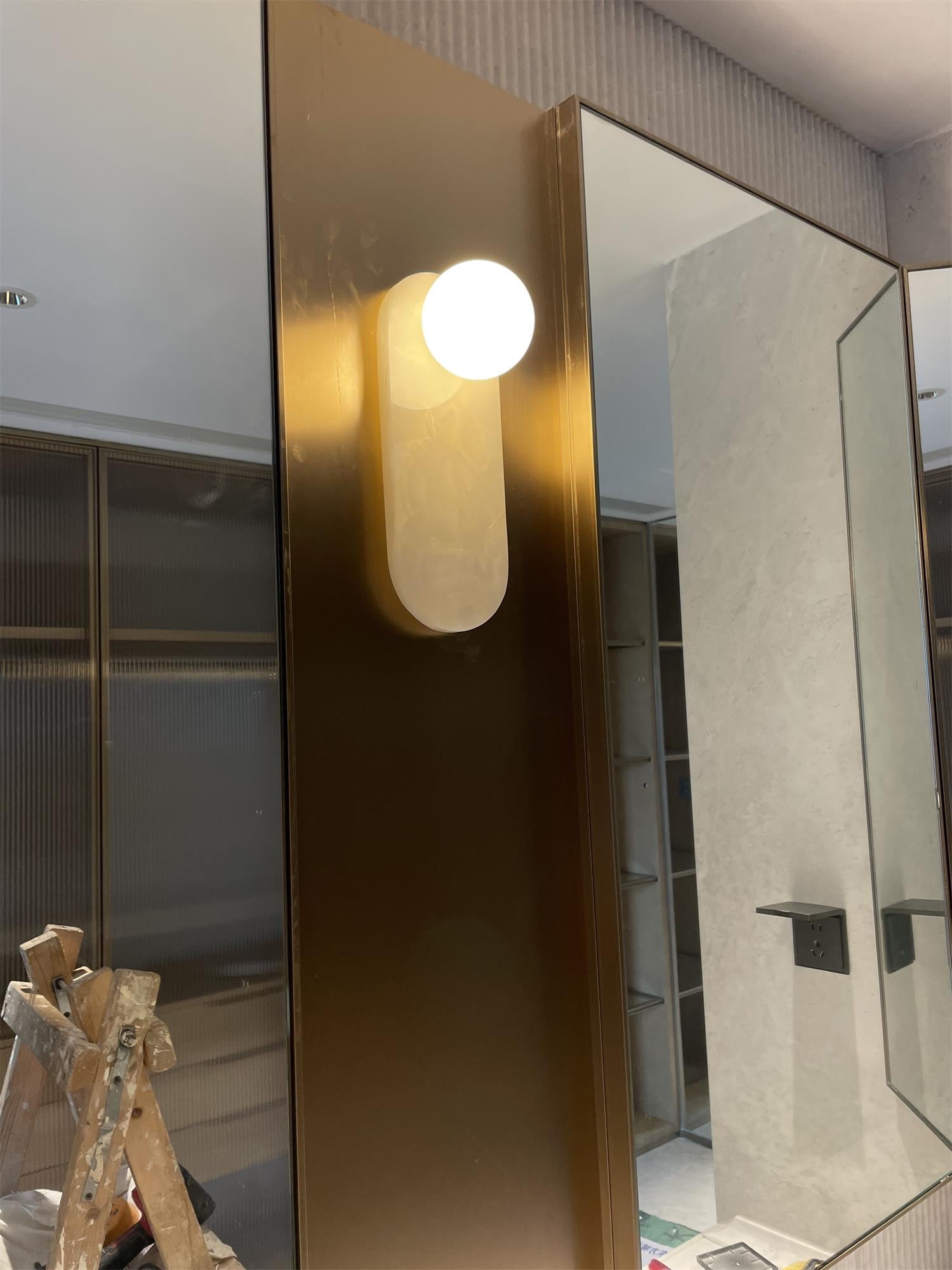 Syraeia Modern Minimalist Marble Jade Wall Lamp - Lamp Copper