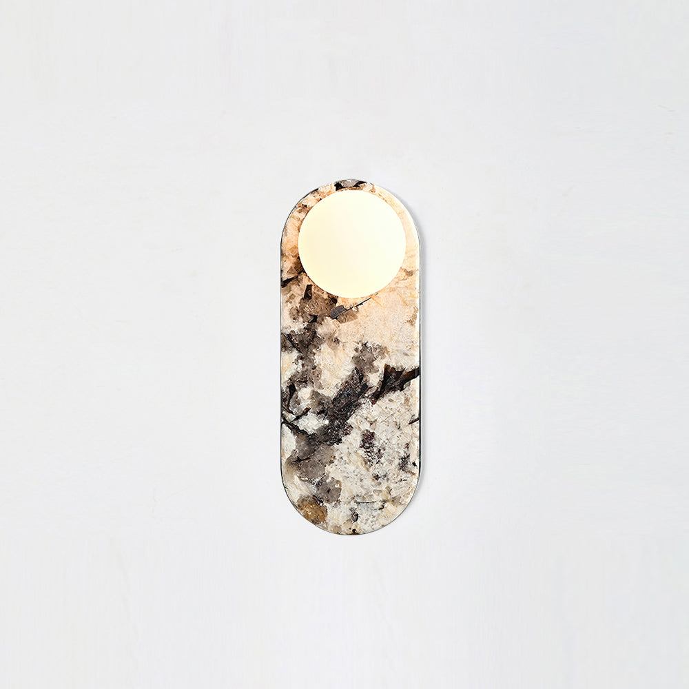 Lucie Premium Nordic Oval Marble Glass Wall Lamp - Lamp Copper