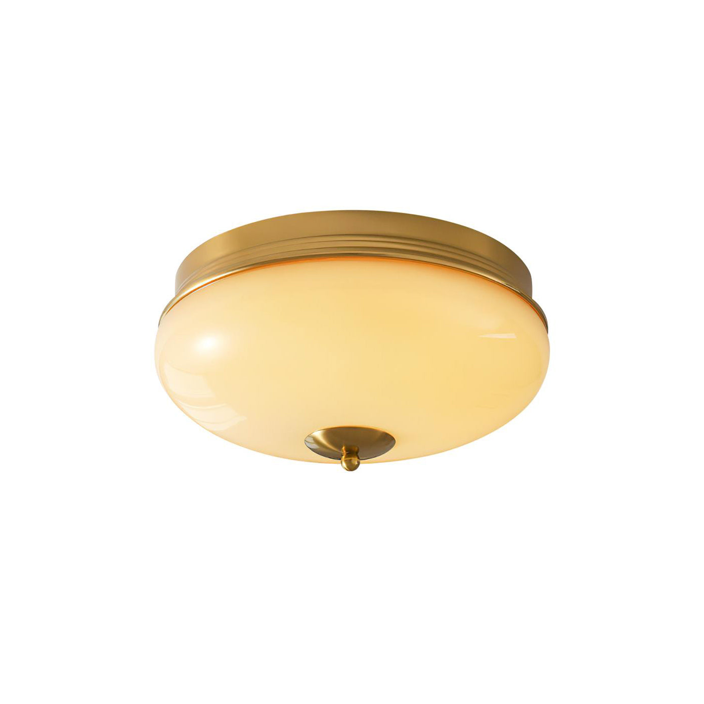 Vatalisra Modern Minimalist Round Metal Glass Ceiling Light - Lamp Copper