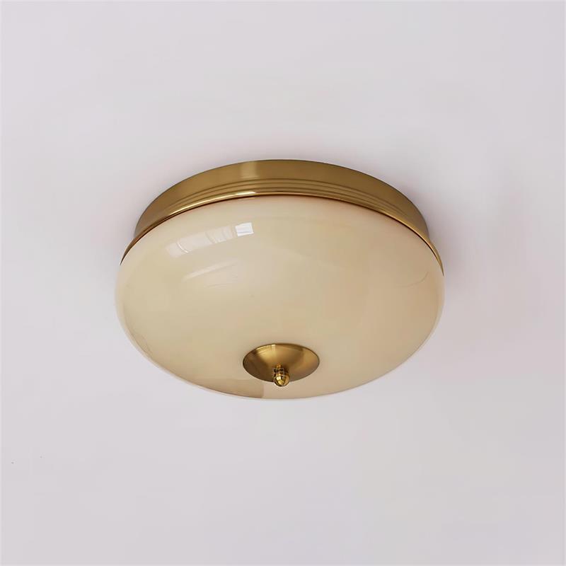 Vatalisra Modern Minimalist Round Metal Glass Ceiling Light - Lamp Copper