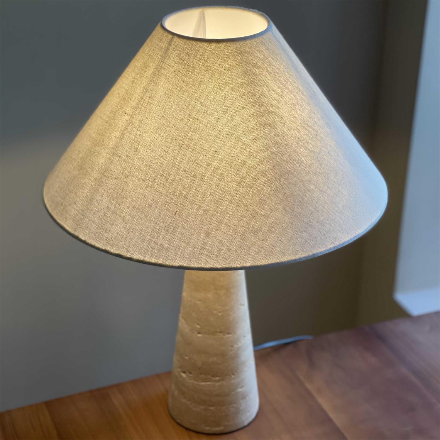 Lulu Travertine Table Lamp - Lamp Copper