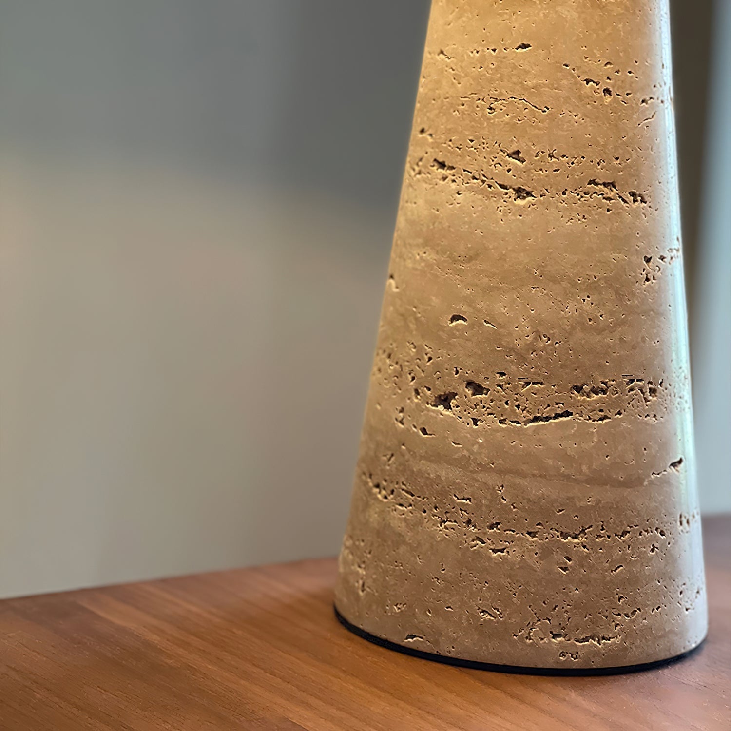 Lulu Travertine Table Lamp - Lamp Copper