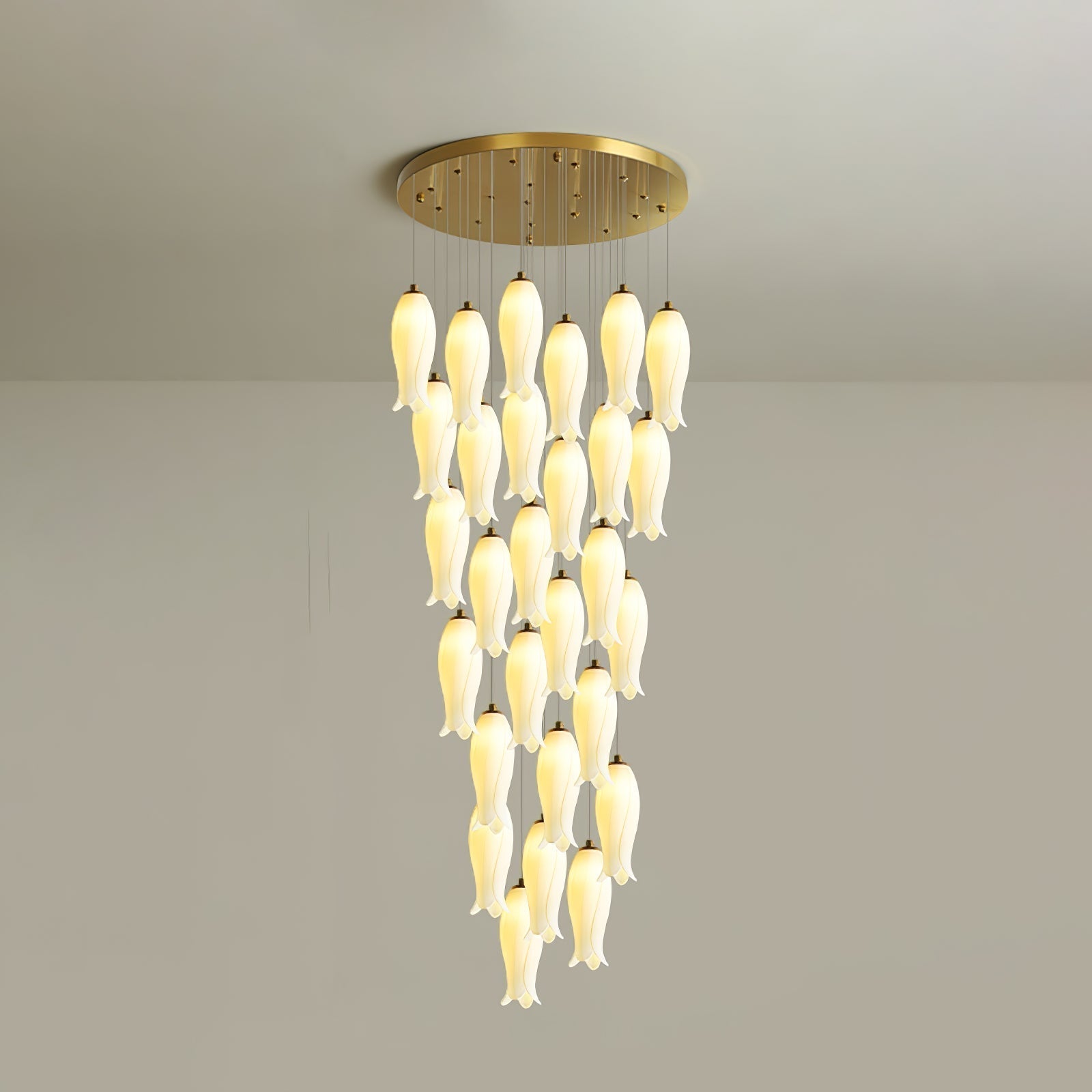 Sylirion Alabaster Brass Chandelier - Blowlighting