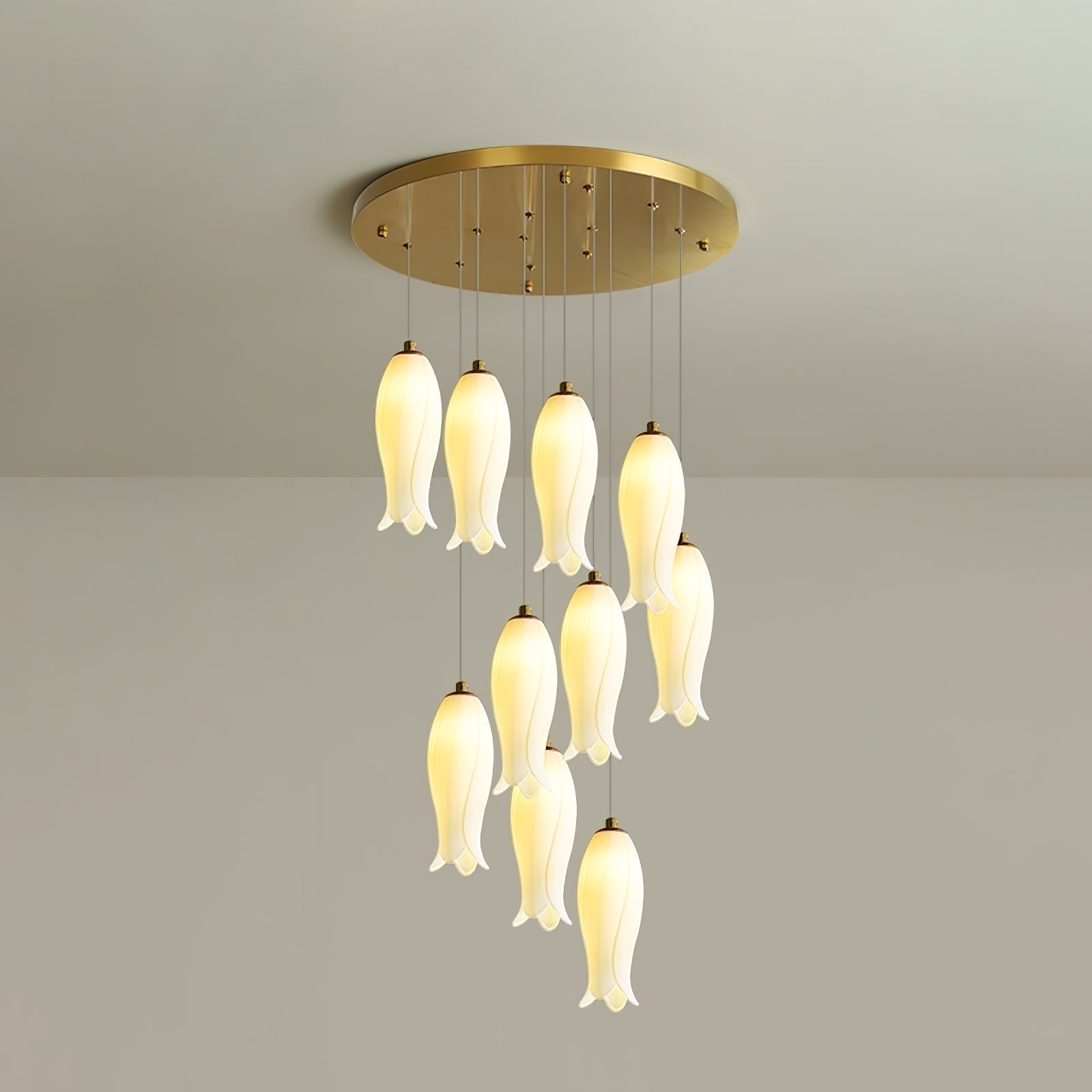 Sylirion Alabaster Brass Chandelier - Blowlighting