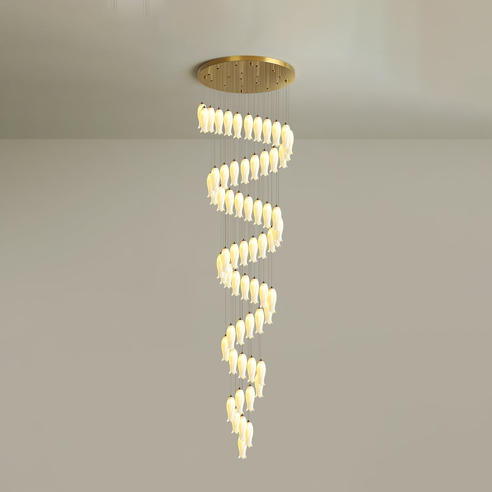 Sylirion Alabaster Brass Chandelier - Blowlighting