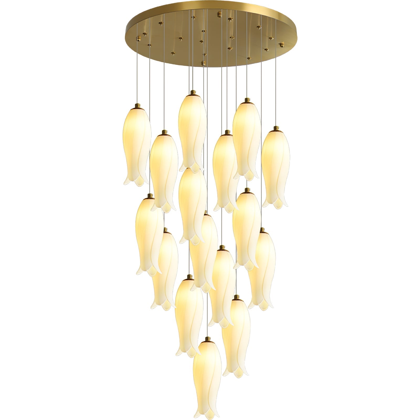 Sylirion Alabaster Brass Chandelier - Blowlighting