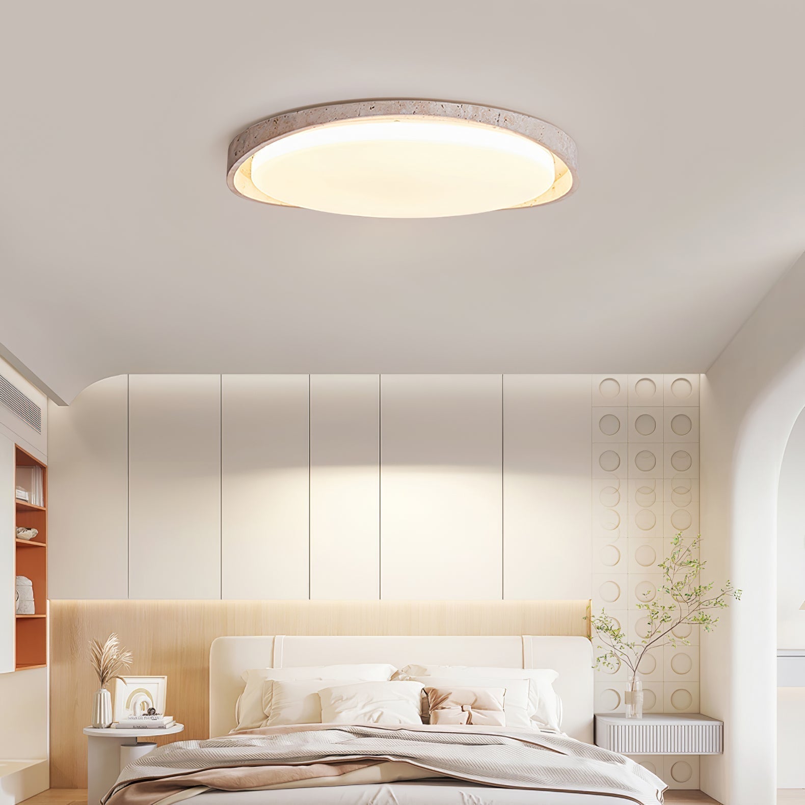 Vanoren Oval Frame Travertine Ceiling Light - Neutralighting