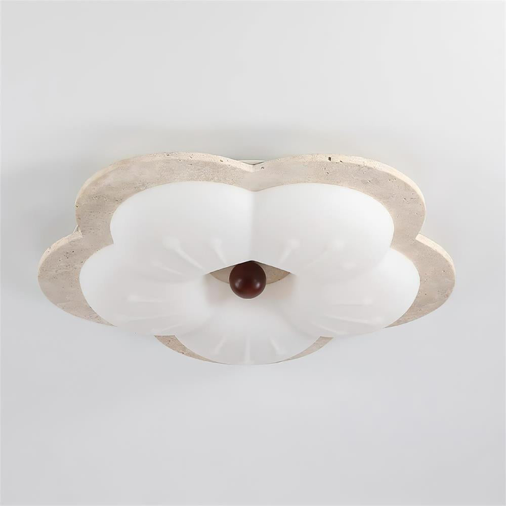 Riita Flower Ceiling Light Travertine - Letslighting