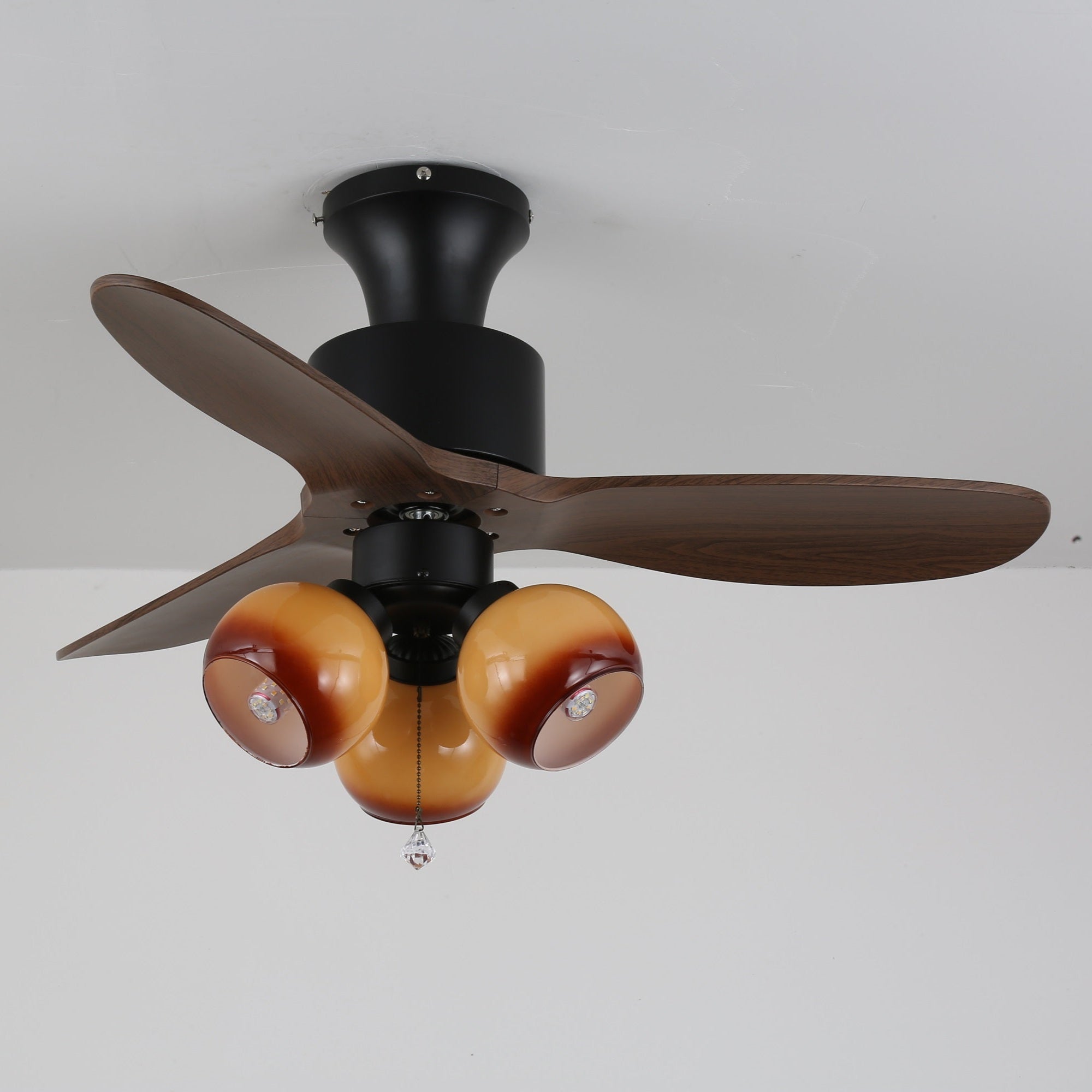 Ventilatore da soffitto Gwen Vintage con luce in vetro