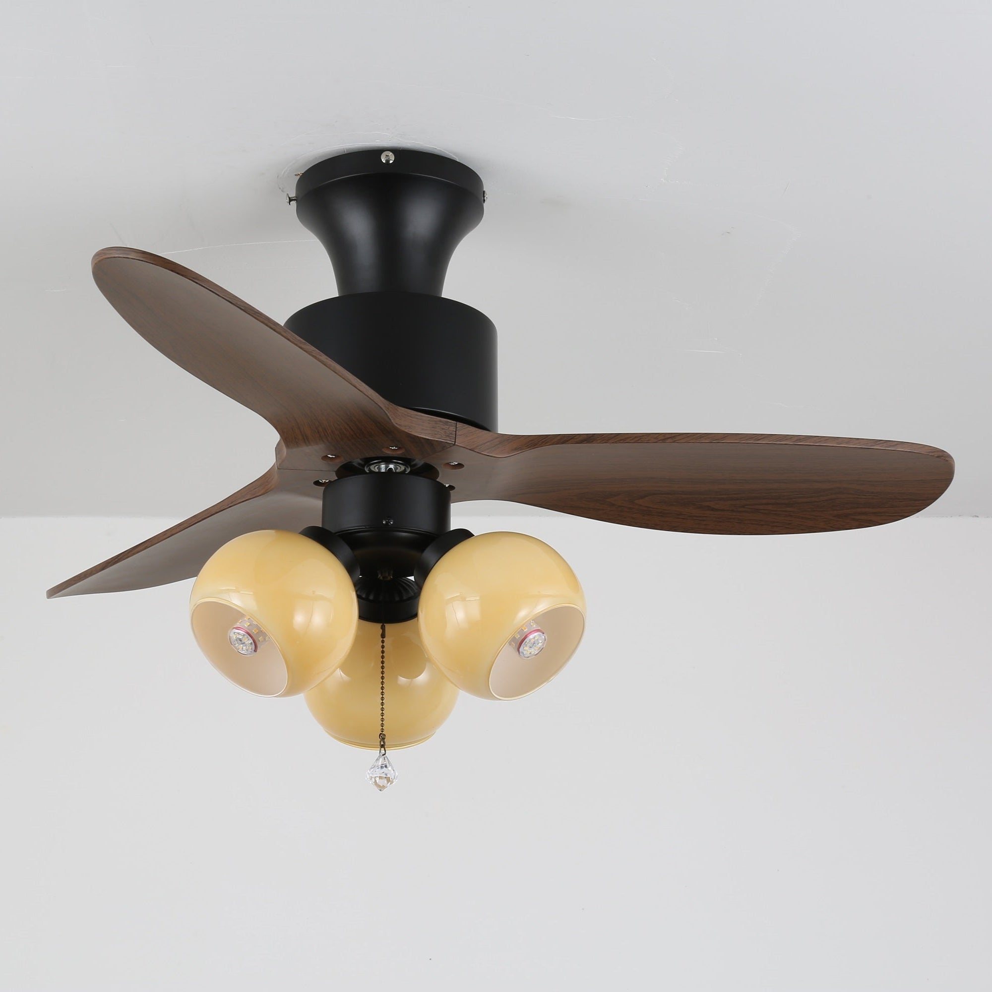 Ventilatore da soffitto Gwen Vintage con luce in vetro