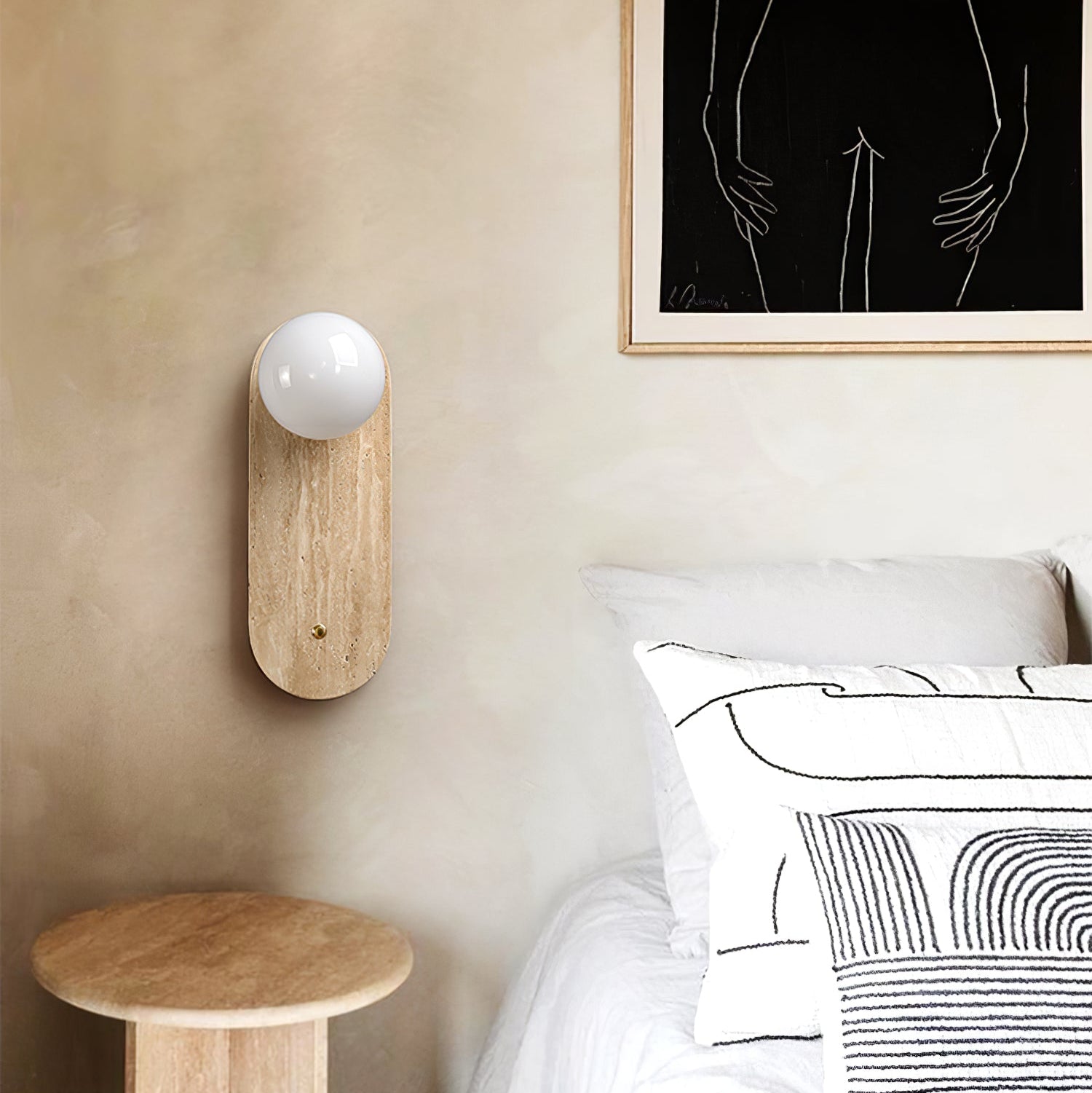 Syloryra Minimalist Travertine Wall Light - Neutralighting