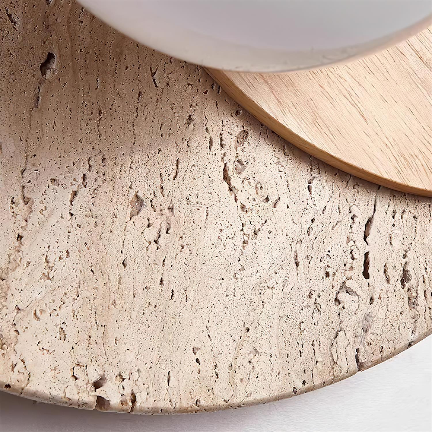 Zelirir Dual-Disc Travertine Wall Light - Neutralighting