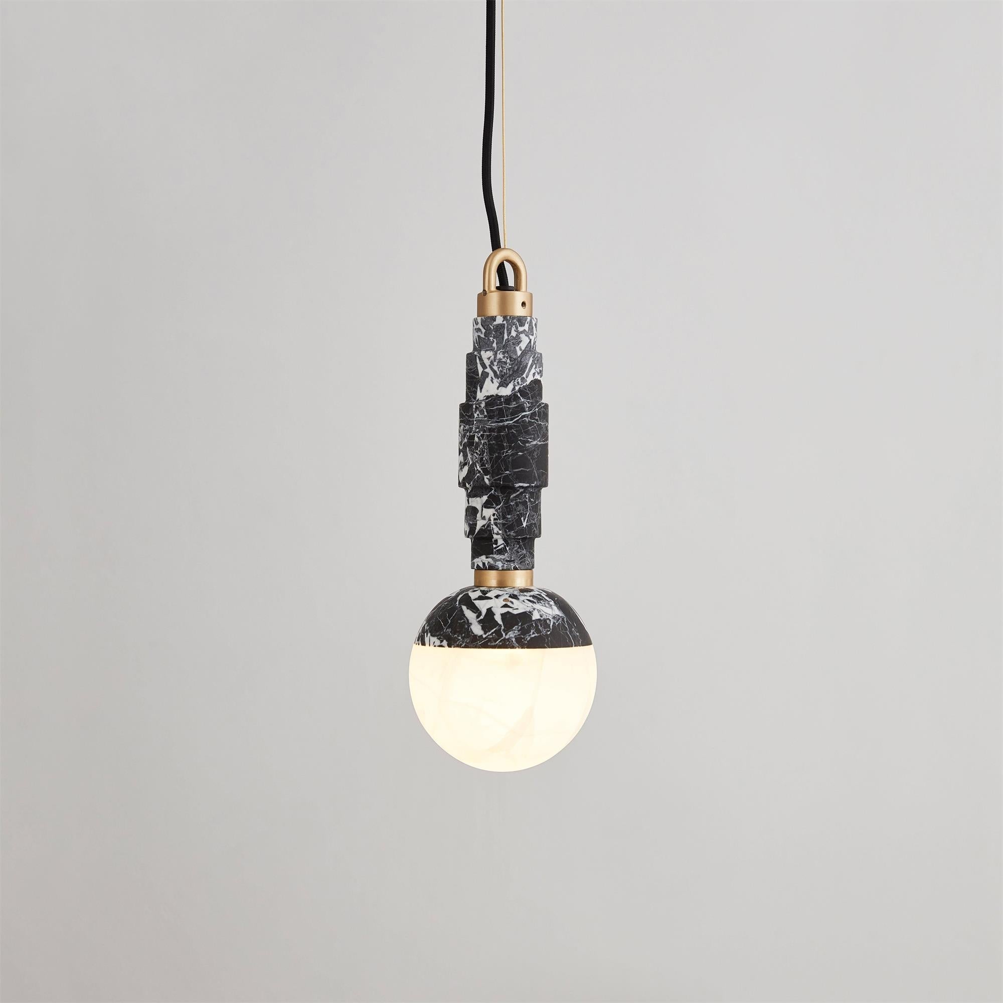 Vevinir Modern Minimalist Marble Alabaster Pendant Lamp - Lamp Copper