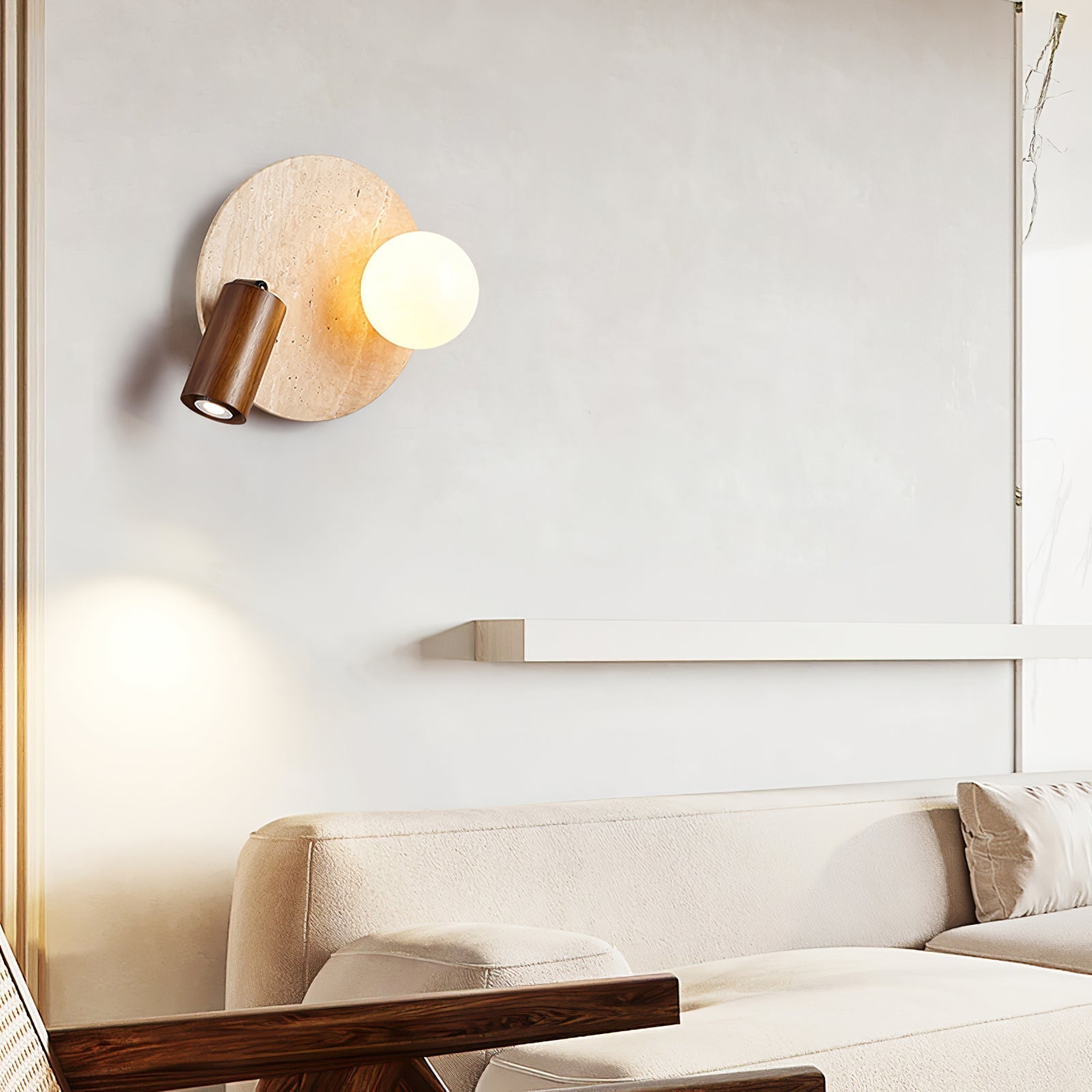 Armara Travertine Disc Wall Light - Neutralighting