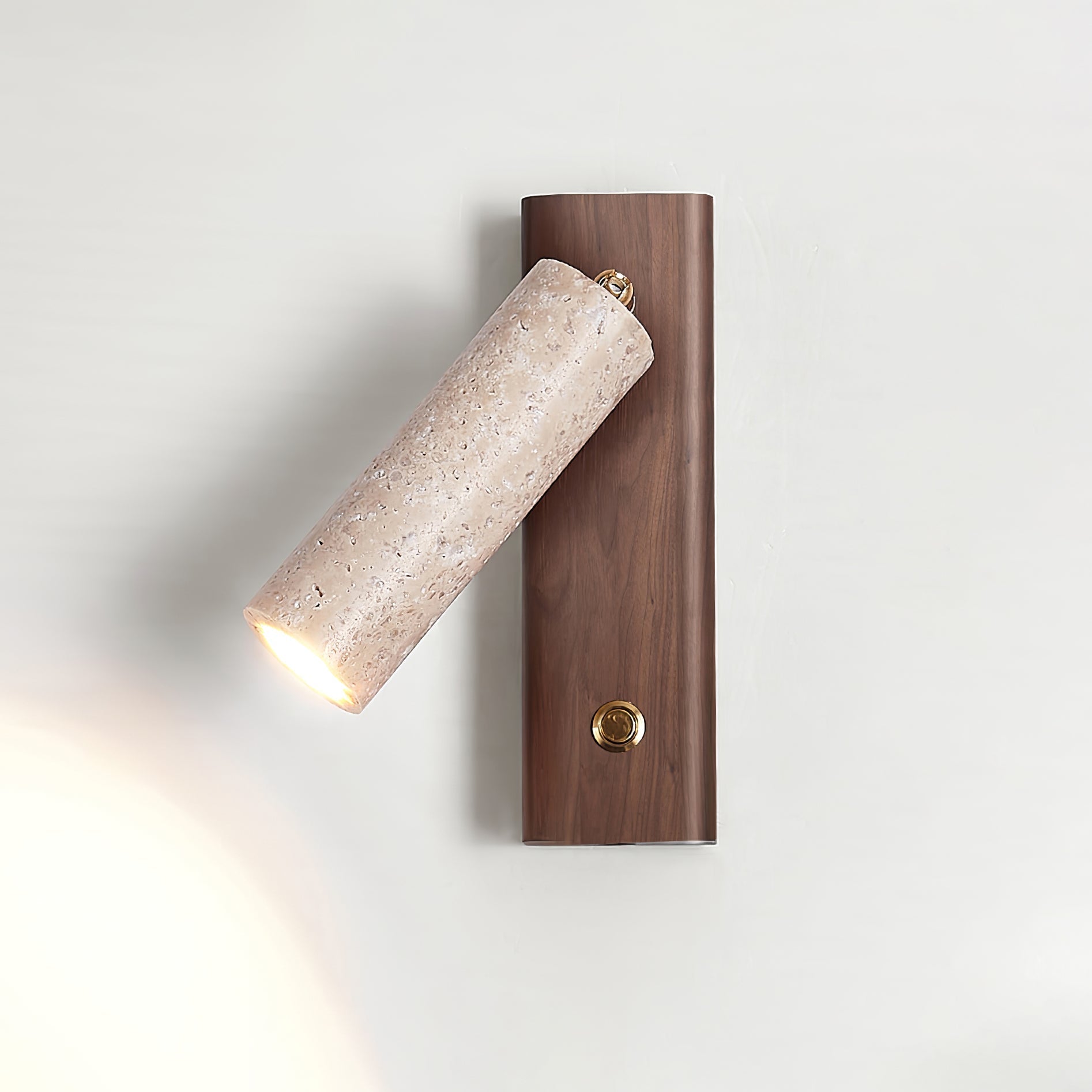 Ornoria Cylindrical Travertine Wall Light SpotLight - Neutralighting