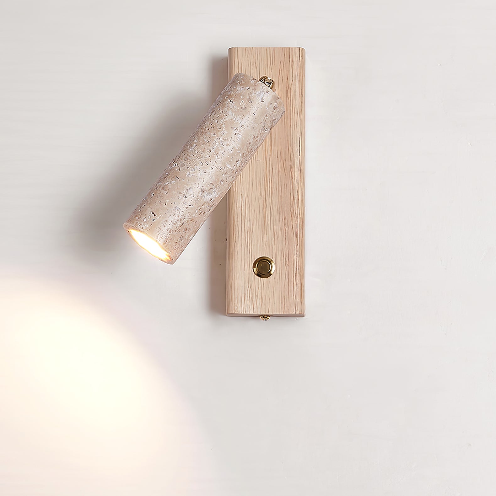 Ornoria Cylindrical Travertine Wall Light SpotLight - Neutralighting
