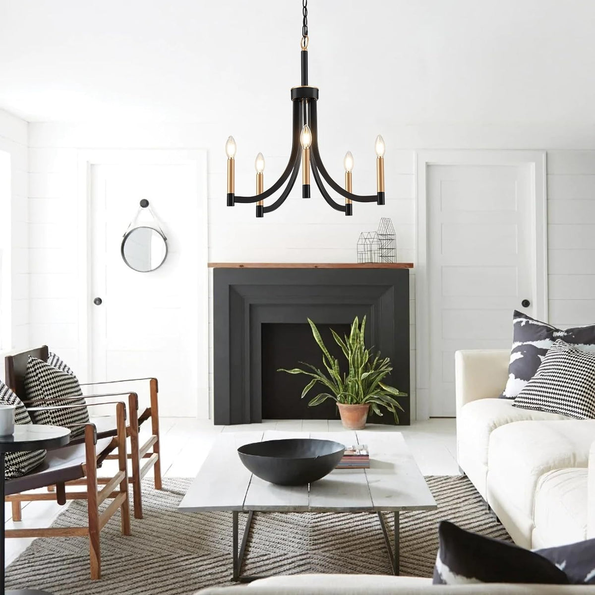 Ceshaora Vintage Industrial Brass Metal Chandelier - Lamp Copper