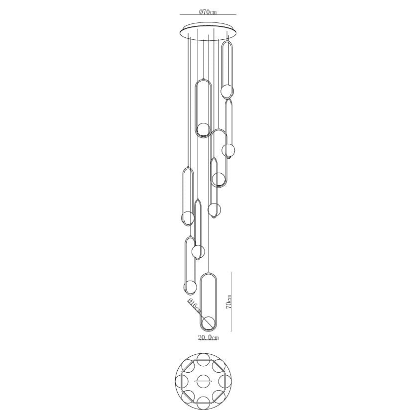 Mila Combination Chandelier - Blowlighting