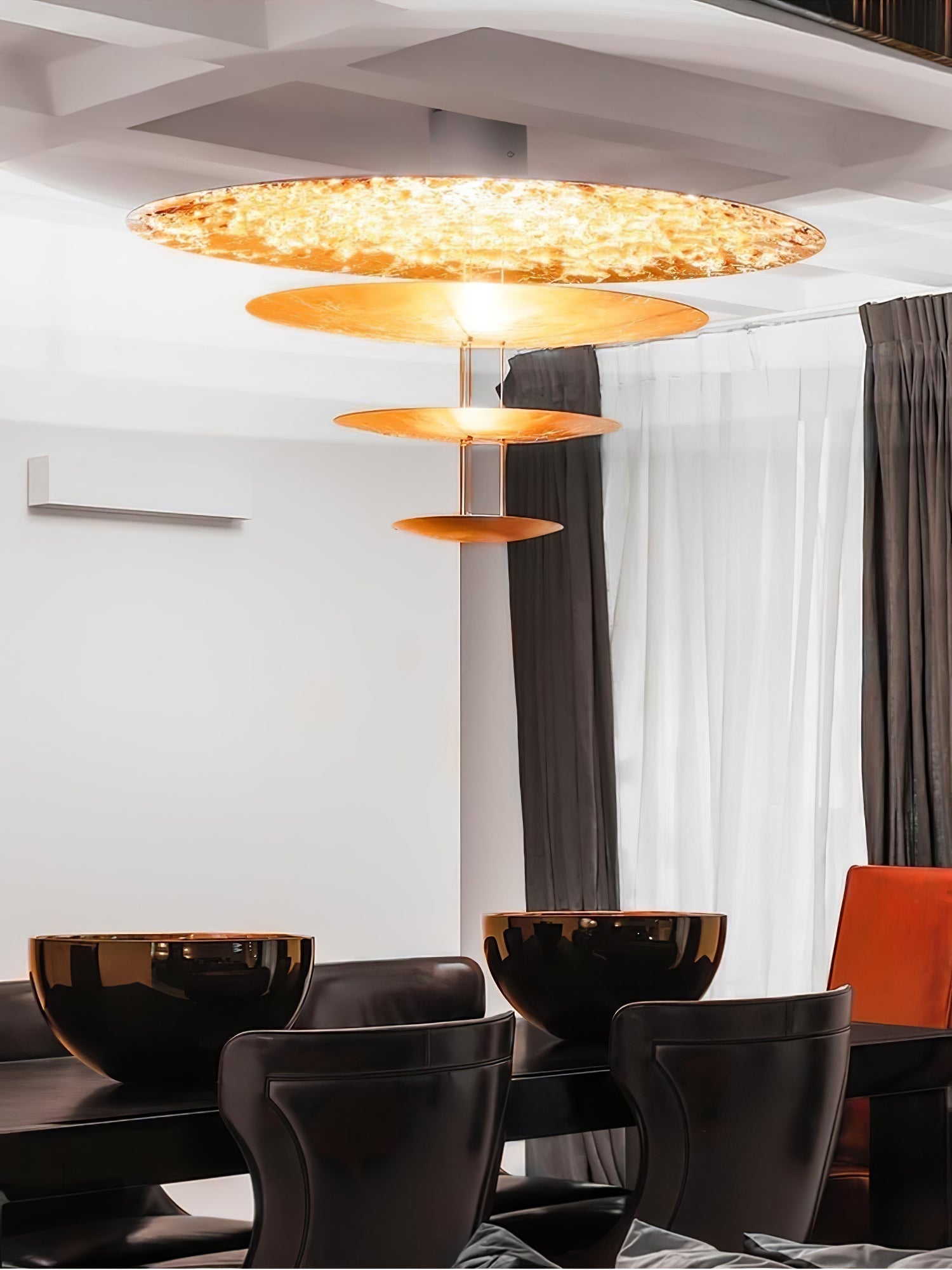 Zathaara Layered Gold Foil Pendant Light - Blowlighting