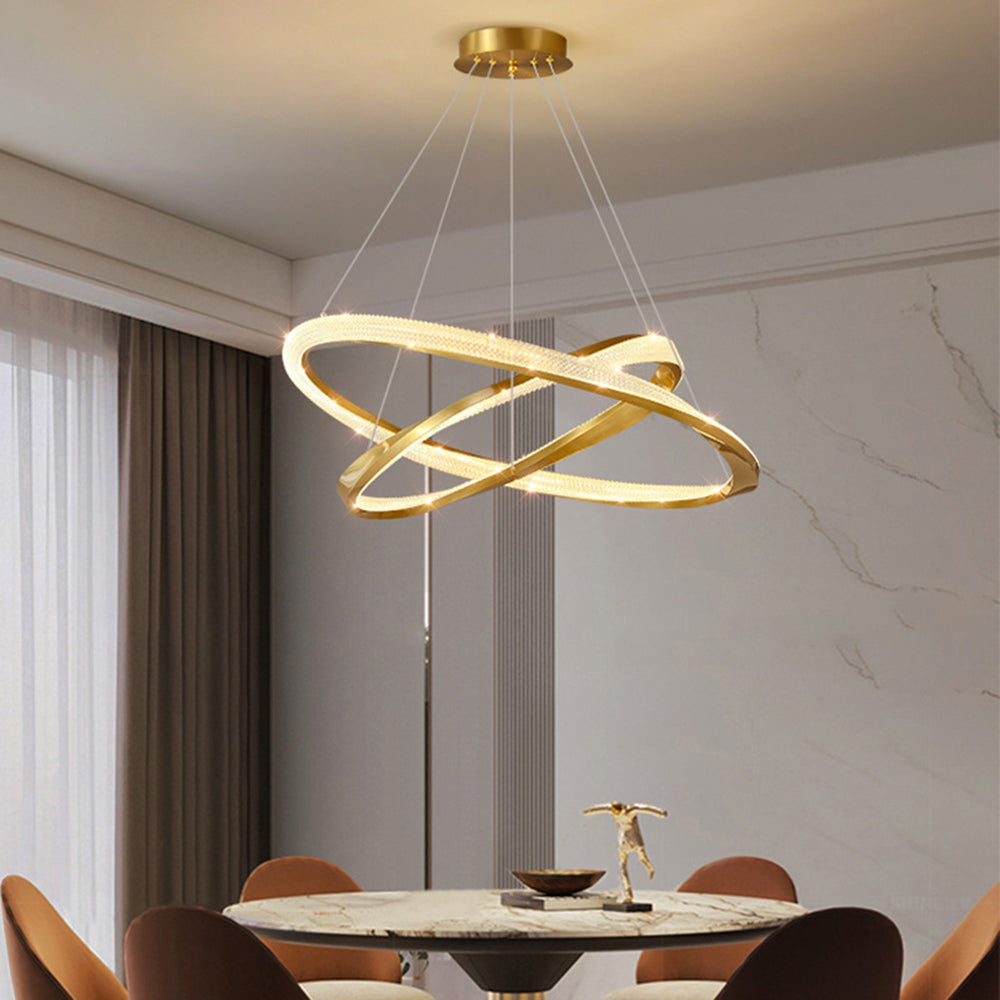 Arisha Lampada a Sospensione Metallo Oro Spirale Anello Minimalista